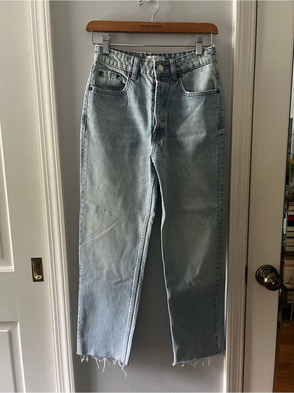 Zara Light Blue Denim Jeans with Button Fly